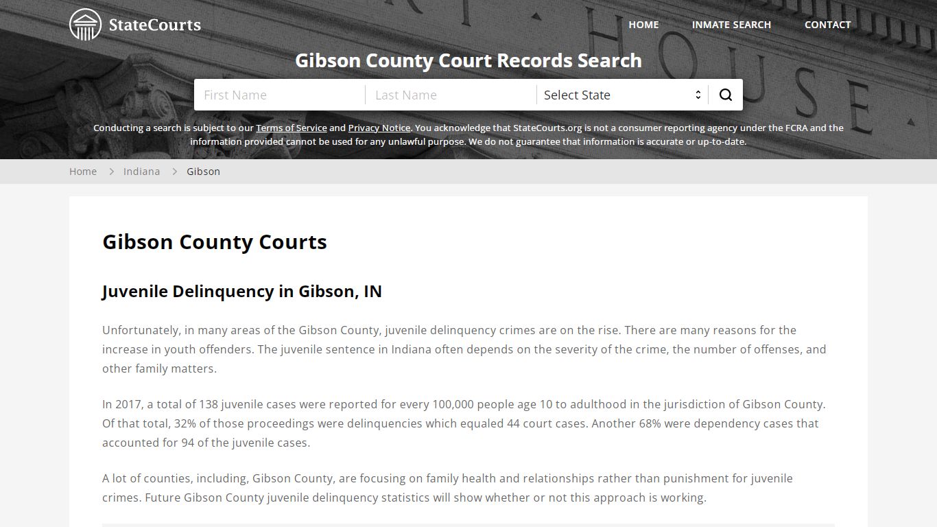 Gibson County, IN Courts - Records & Cases - StateCourts